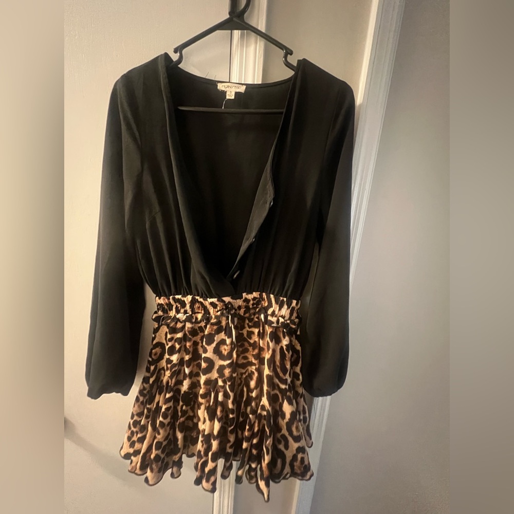 Leopard dress with shorts underneath